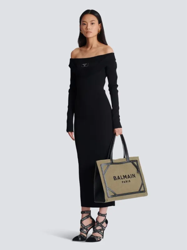 Khaki Green B-Army 42 Canvas Tote Bag sold by Fashion Clinic