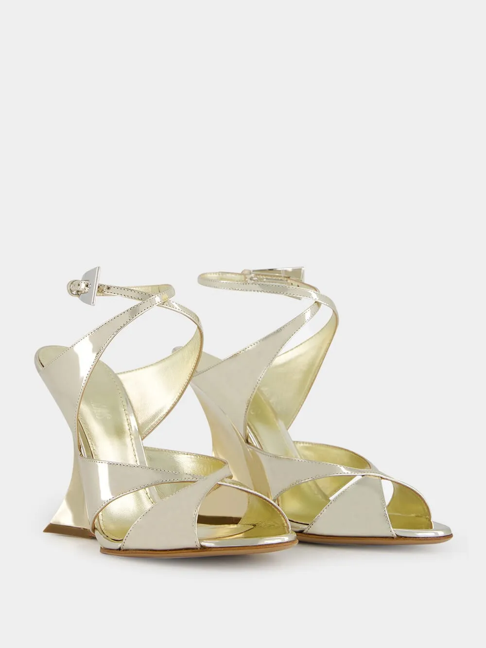 Gold Laila Gold Wedge Sandals sold by Fashion Clinic product image thumbnail 3