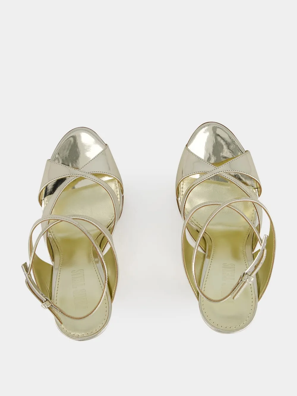 Gold Laila Gold Wedge Sandals sold by Fashion Clinic product image thumbnail 4