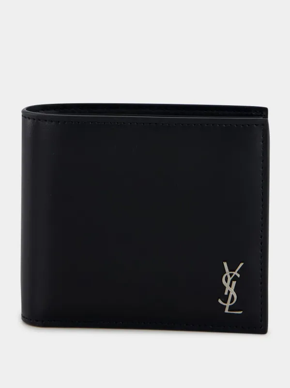 Black Cassandre Matte Leather Wallet sold by Fashion Clinic