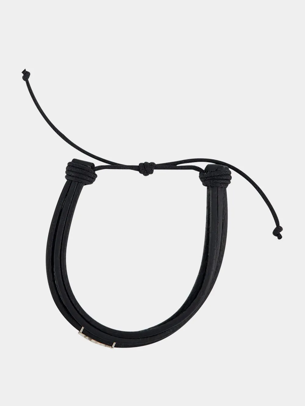 Black Leather Cassandre Bracelet sold by Fashion Clinic product image thumbnail 2