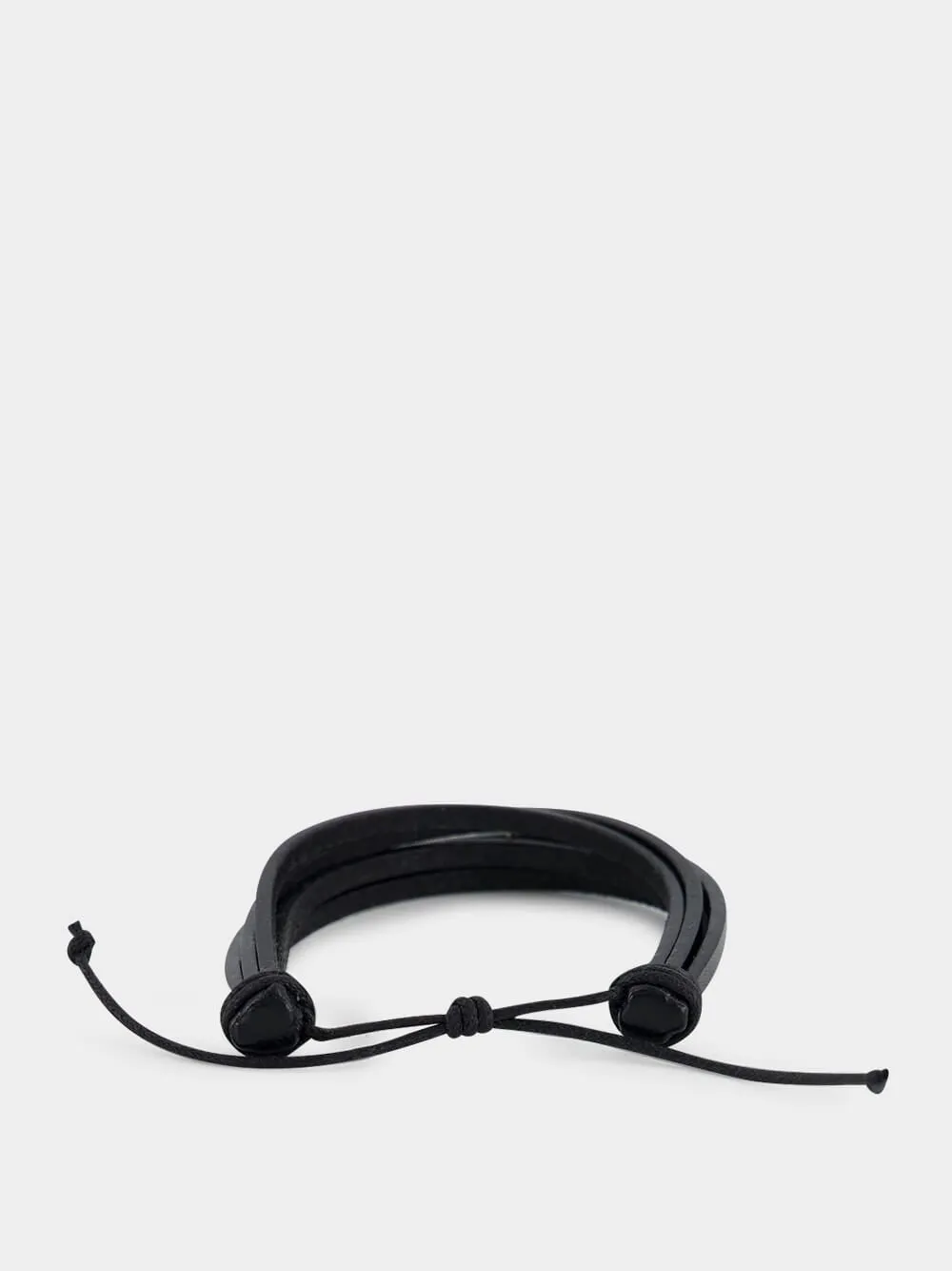 Black Leather Cassandre Bracelet sold by Fashion Clinic product image thumbnail 3