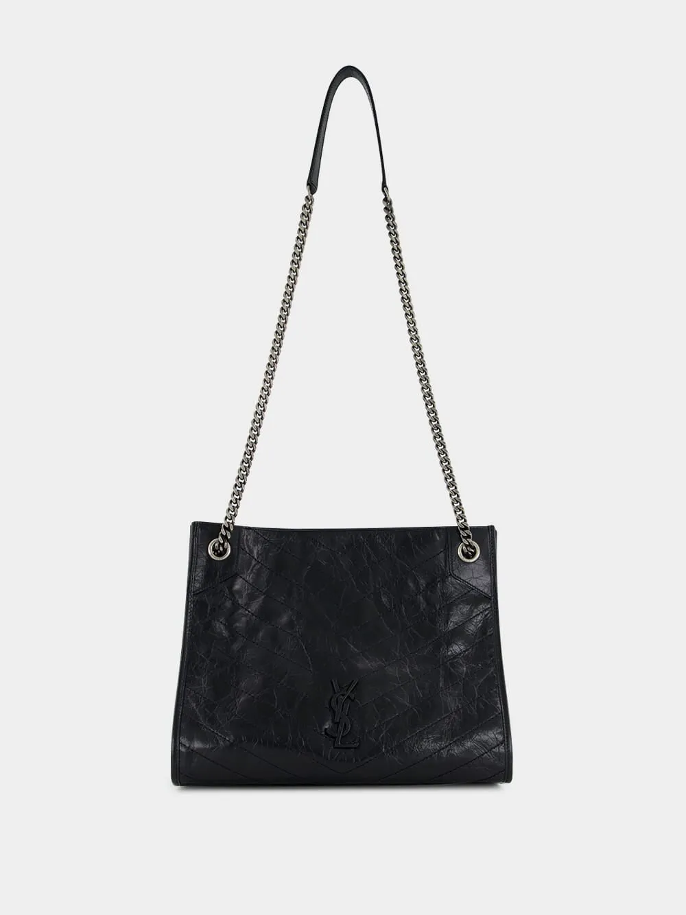 Black Niki Vintage Leather Shopping Bag sold by Fashion Clinic product image thumbnail 3