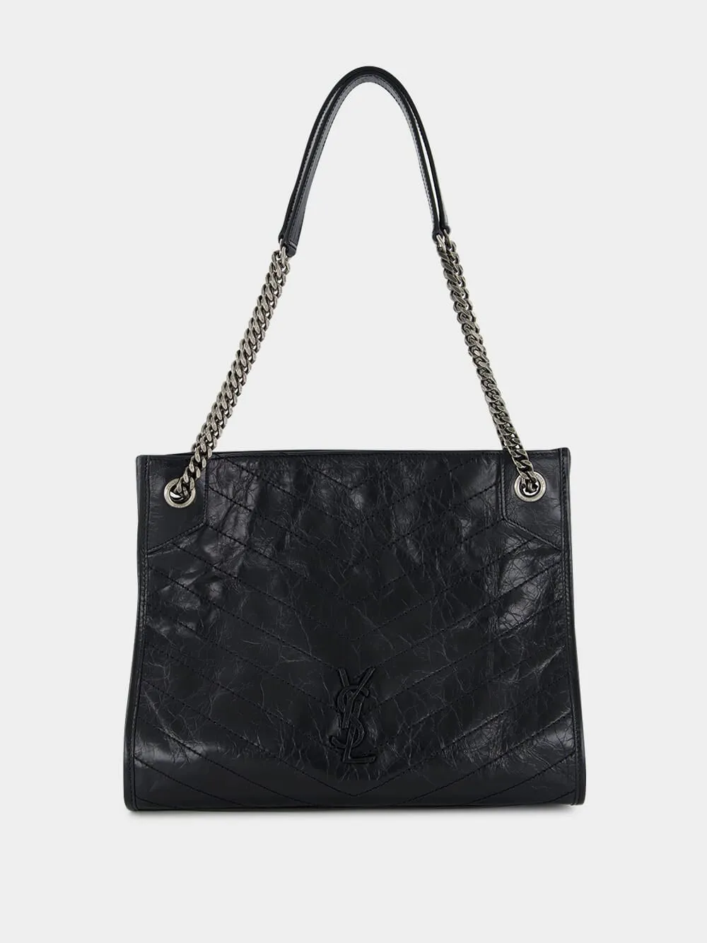 Black Niki Vintage Leather Shopping Bag sold by Fashion Clinic