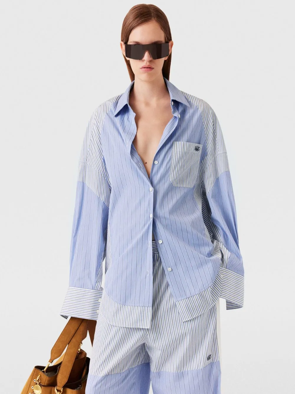 Blue Striped Boyfriend Shirt sold by Fashion Clinic product image thumbnail 2
