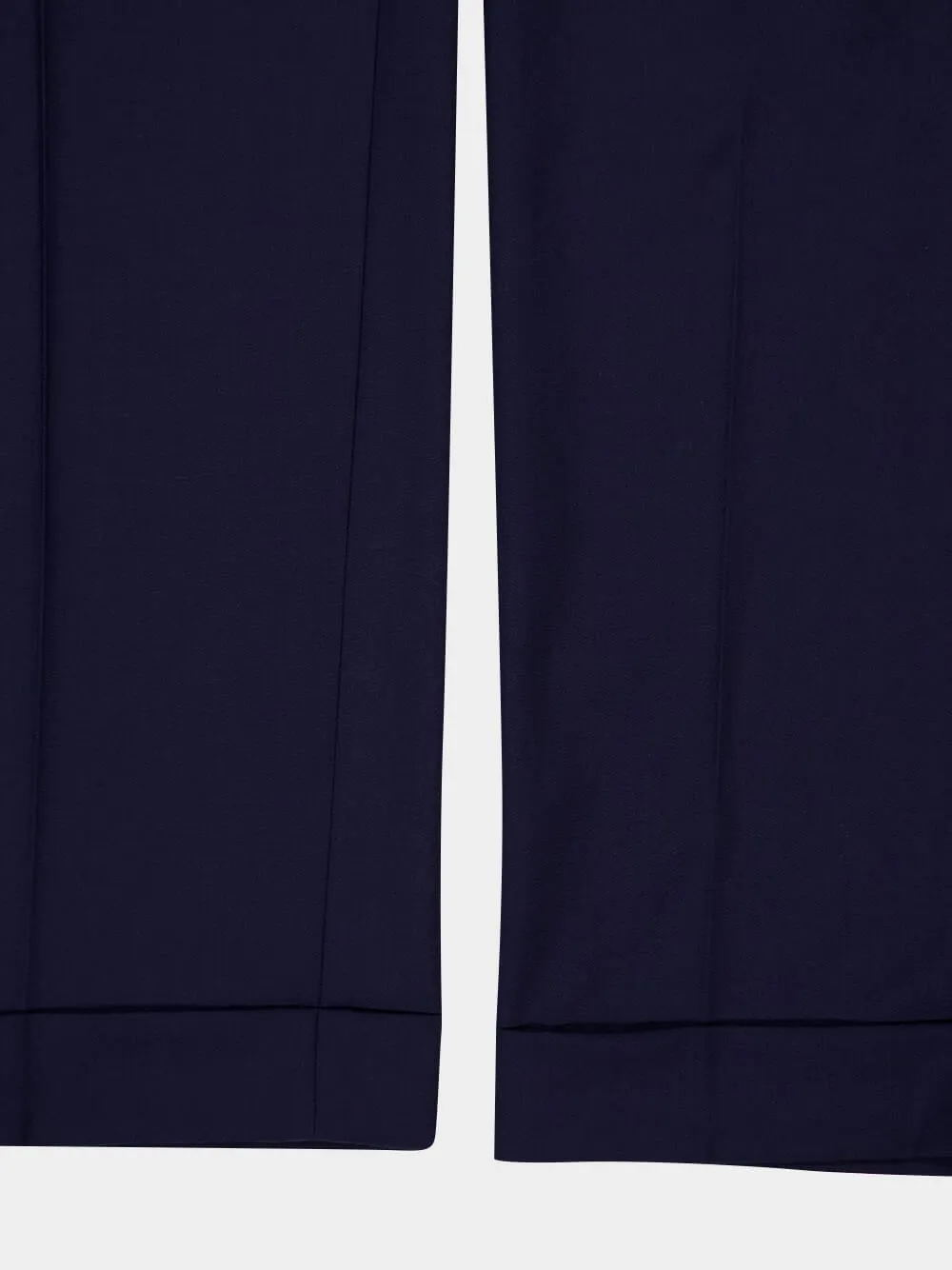 Navy Wool Tailored Pleated Trousers sold by Fashion Clinic product image thumbnail 4