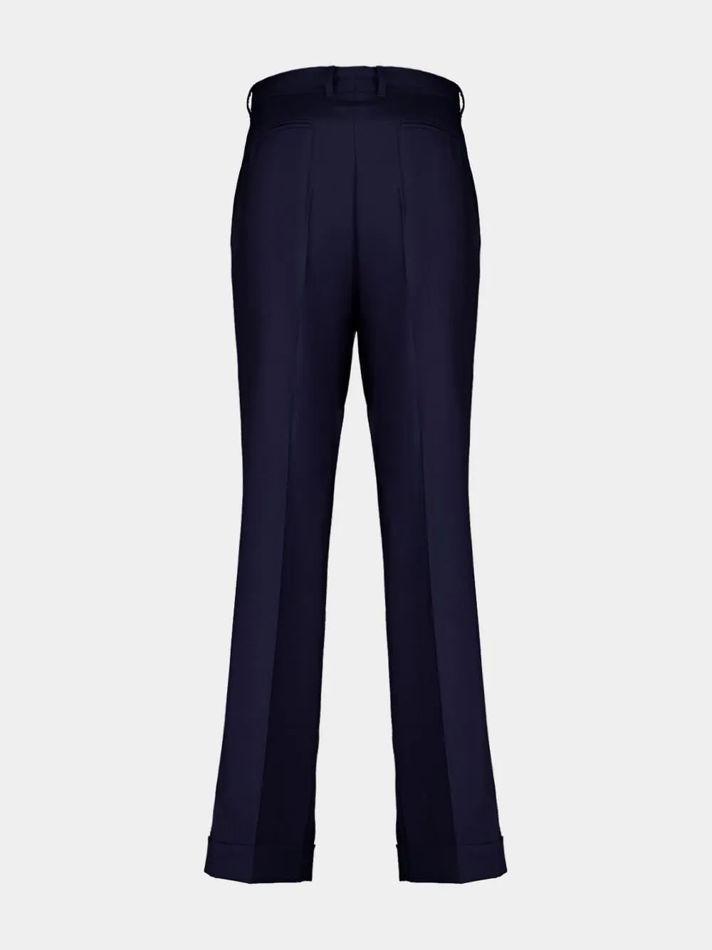 Navy Wool Tailored Pleated Trousers sold by Fashion Clinic product image thumbnail 2