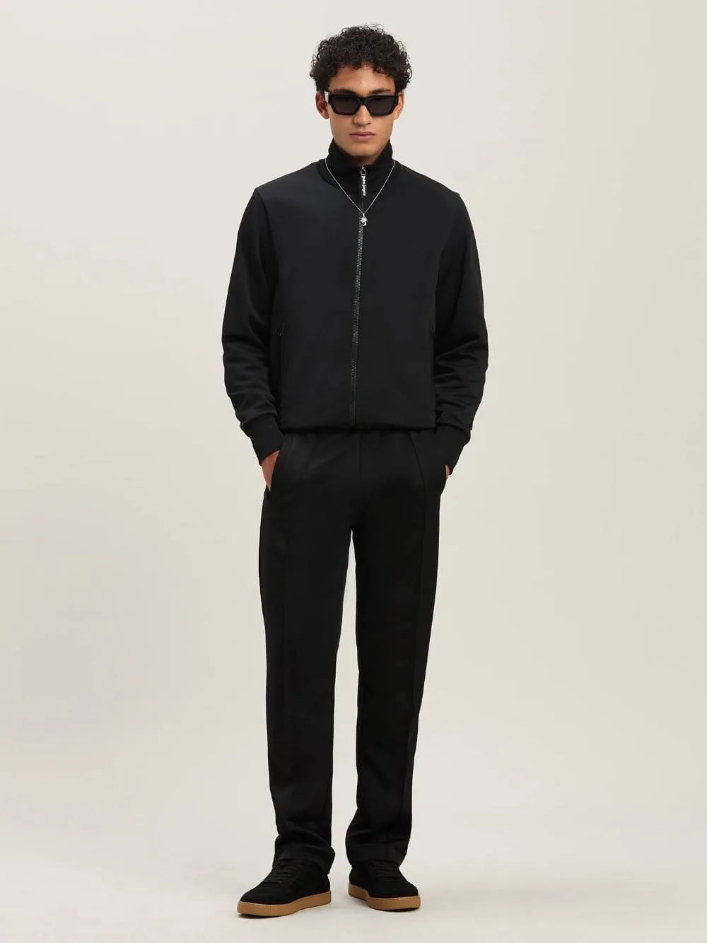 Black Curved Logo Track Pants sold by Fashion Clinic product image thumbnail 2