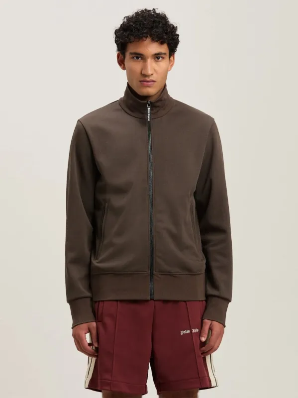 Brown Curved Logo Track Jacket sold by Fashion Clinic