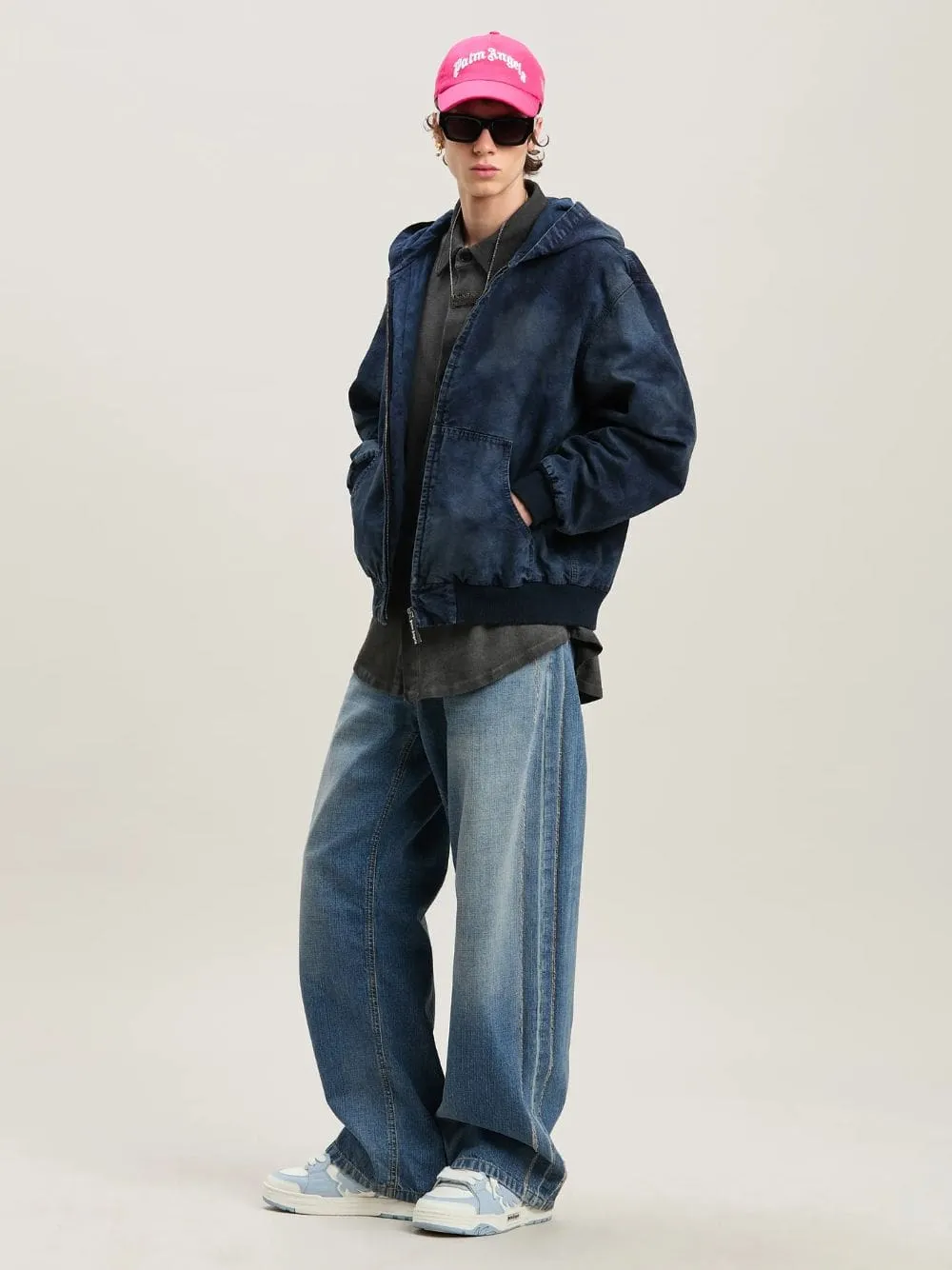 Light Blue Lasered Logo Denim Pants sold by Fashion Clinic product image thumbnail 2