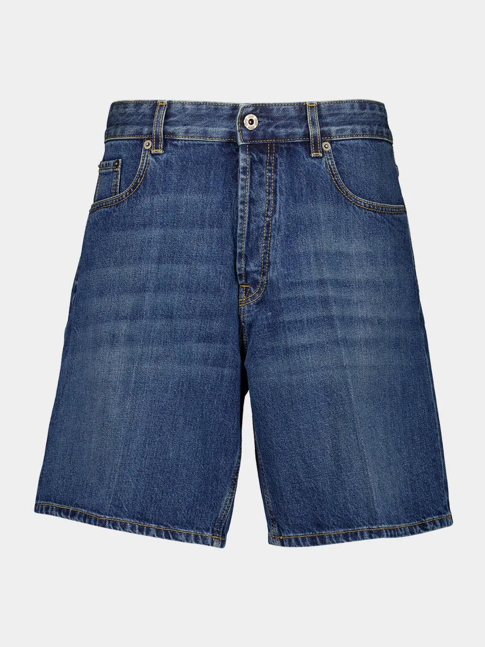 Blue Washed Denim Bermuda Shorts sold by Fashion Clinic