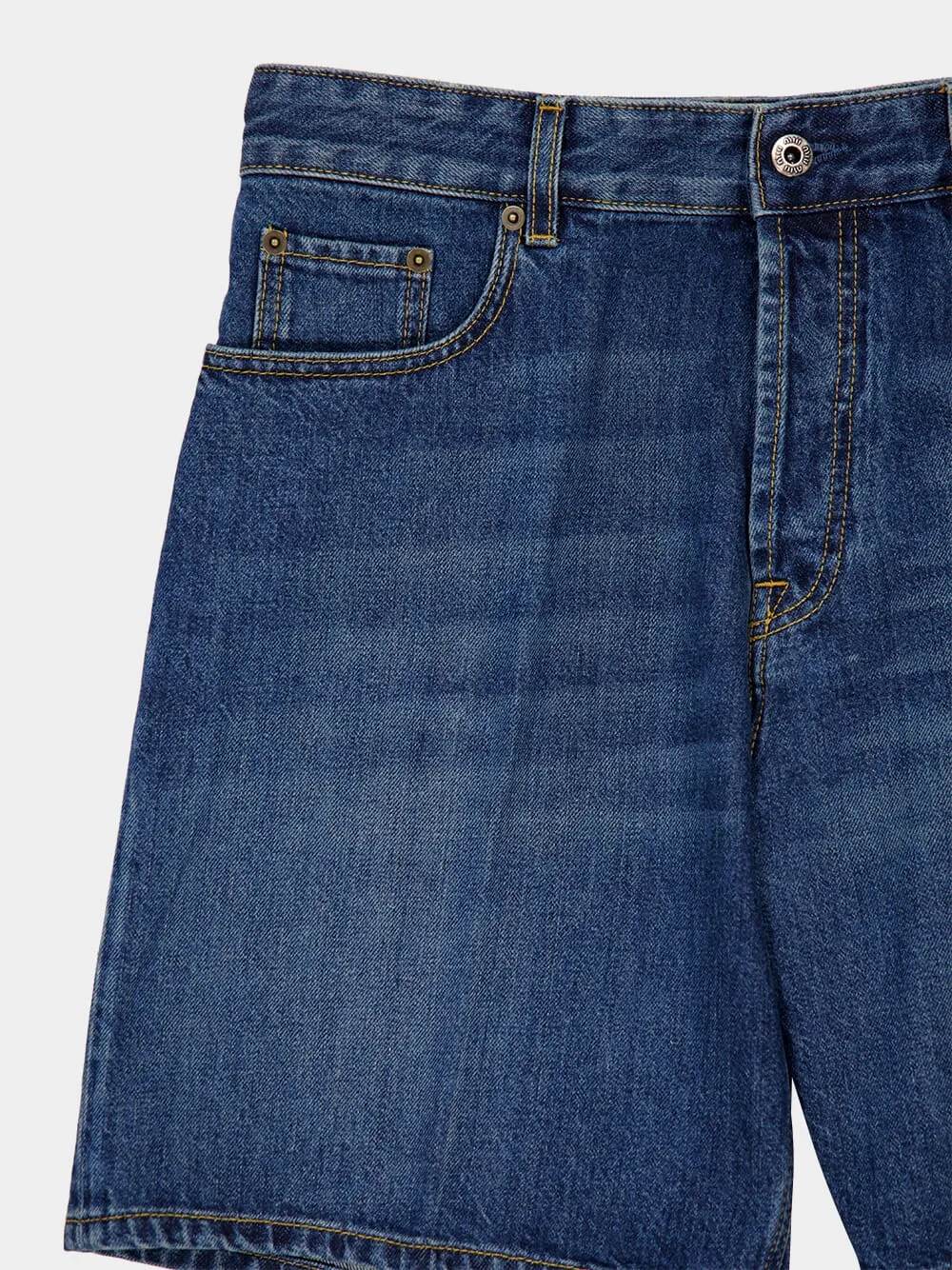 Blue Washed Denim Bermuda Shorts sold by Fashion Clinic product image thumbnail 3