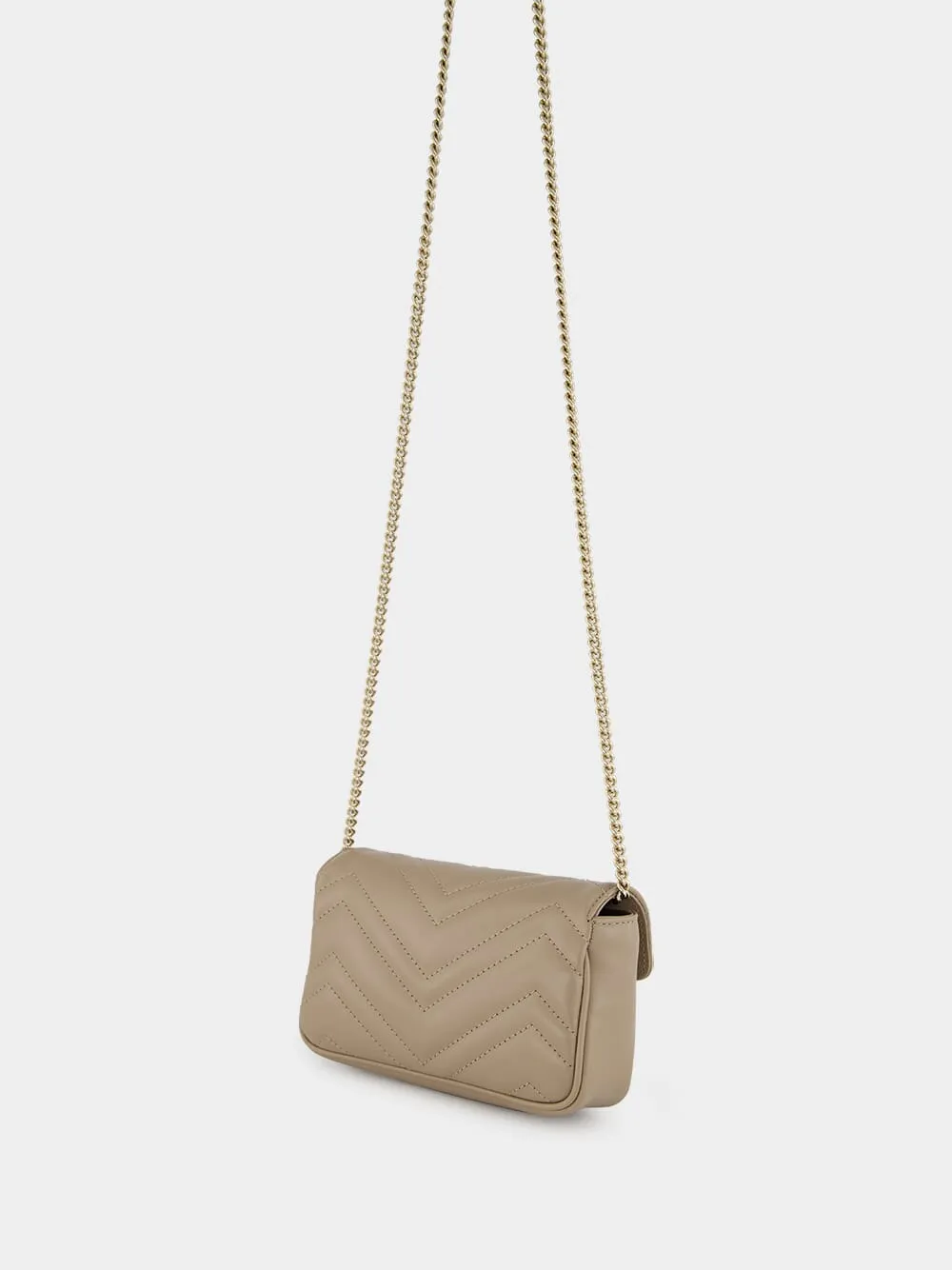 Taupe Leather GG Marmont Super Mini Bag sold by Fashion Clinic product image thumbnail 5