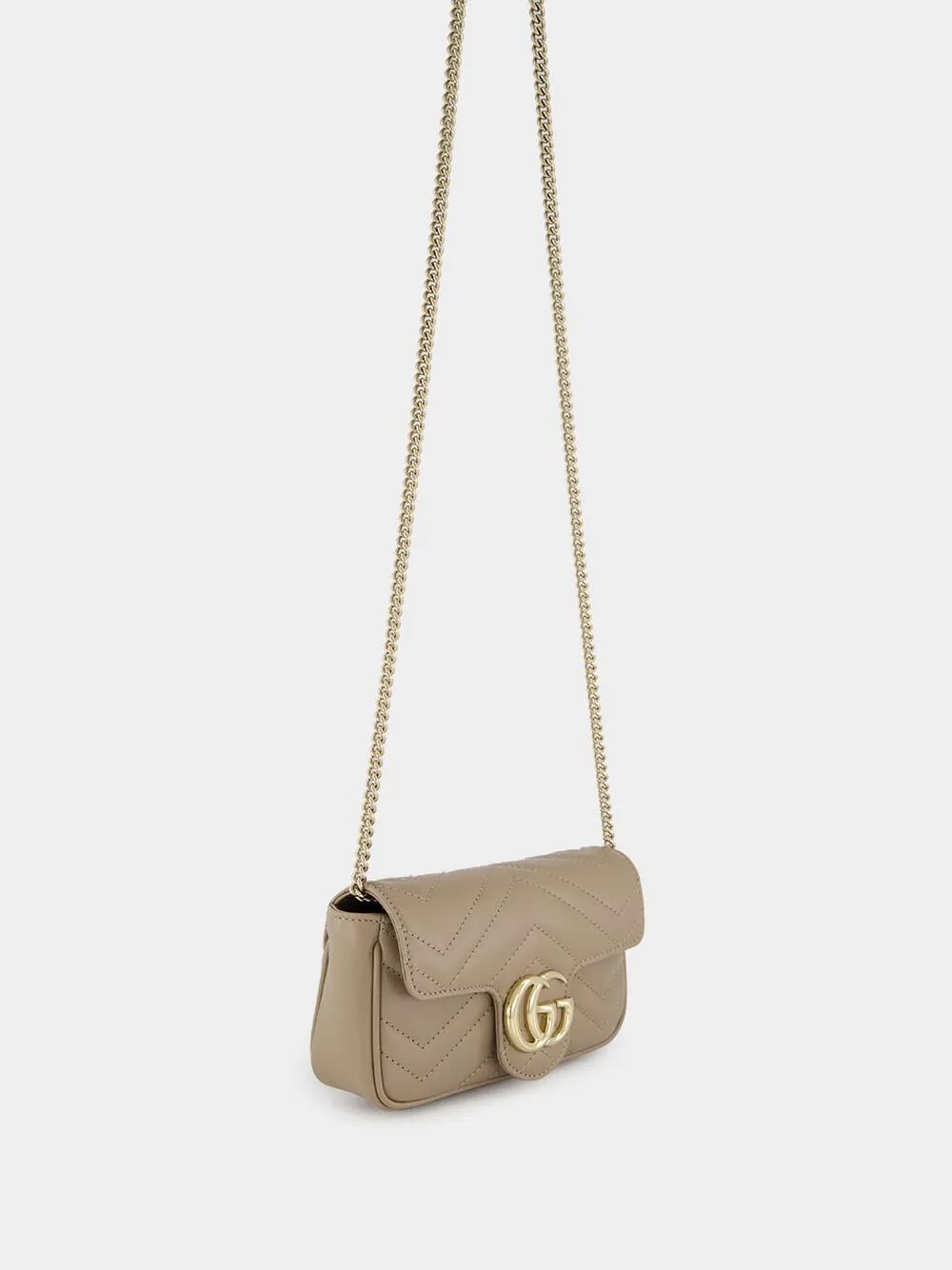 Taupe Leather GG Marmont Super Mini Bag sold by Fashion Clinic product image thumbnail 3