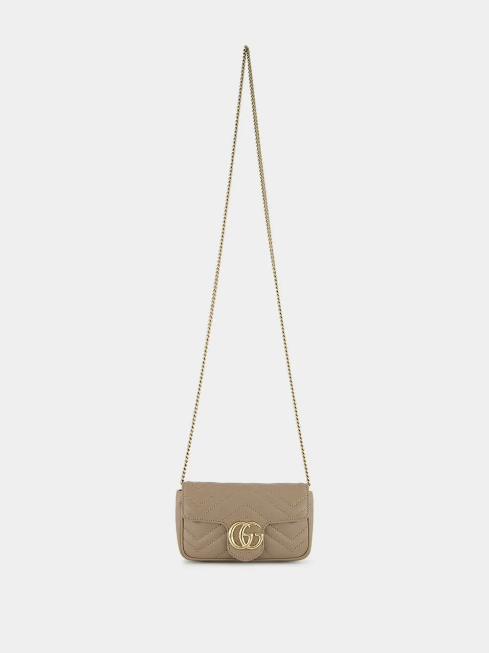 Taupe Leather GG Marmont Super Mini Bag sold by Fashion Clinic product image thumbnail 2