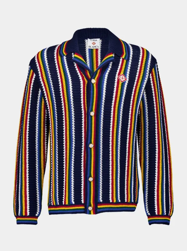 Striped Crochet Shirt sold by Fashion Clinic