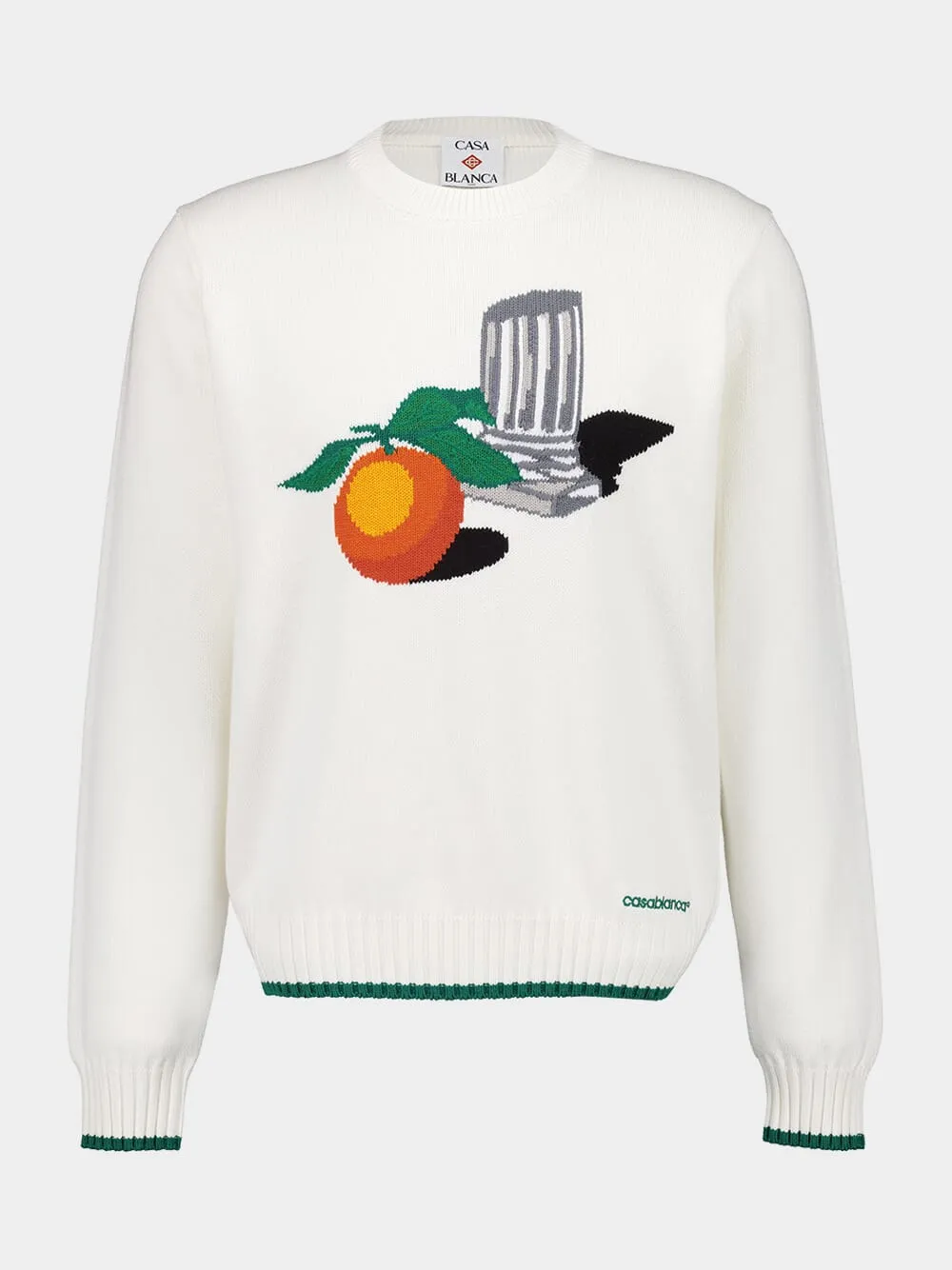 White Intarsia Cotton Jumper sold by Fashion Clinic