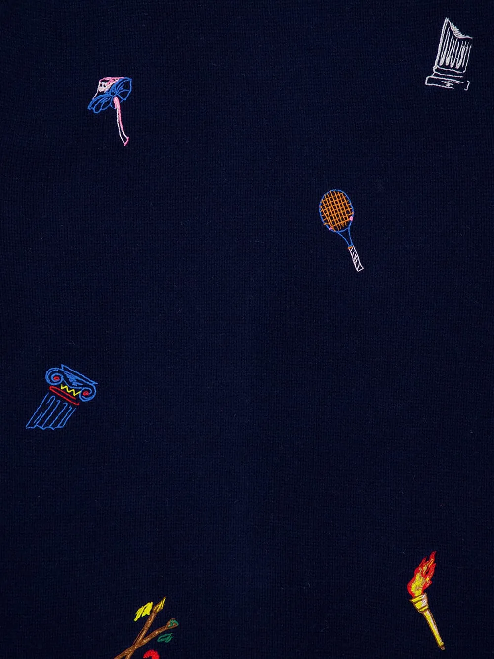 Navy Embroidered Wool-Cashmere Cardigan sold by Fashion Clinic product image thumbnail 5