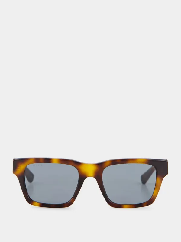 Havana-Grey Rectangular Sunglasses sold by Fashion Clinic