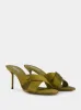 Oil Green Lidia Couture Satin Mules sold by Fashion Clinic