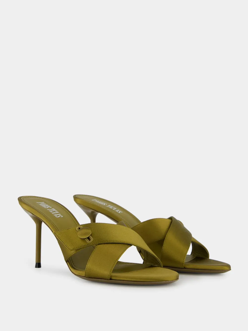 Oil Green Lidia Couture Satin Mules sold by Fashion Clinic product image thumbnail 3