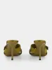Oil Green Lidia Couture Satin Mules sold by Fashion Clinic