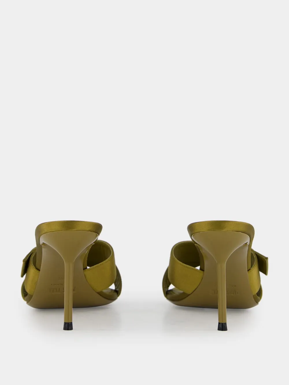 Oil Green Lidia Couture Satin Mules sold by Fashion Clinic product image thumbnail 5