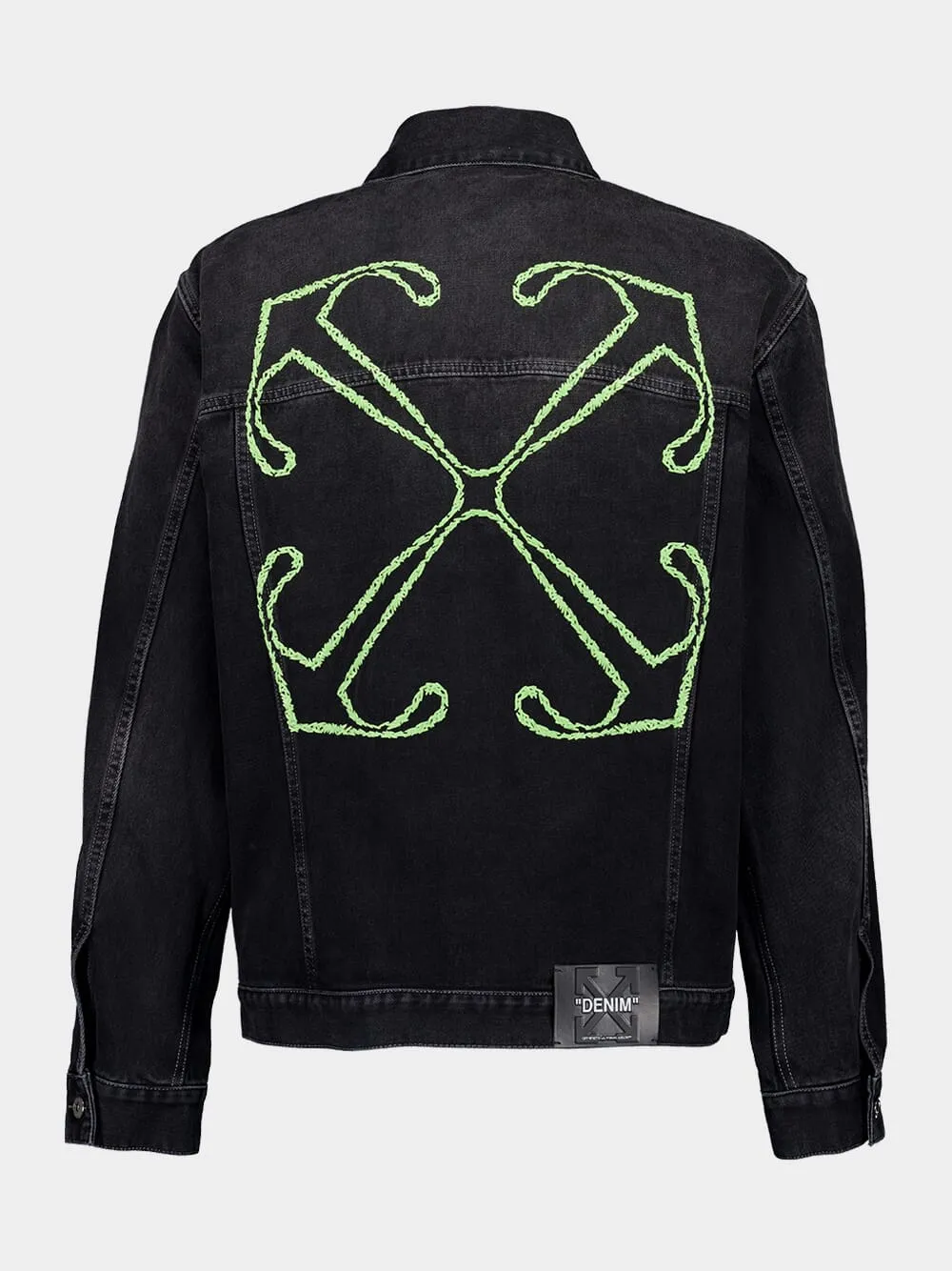 Black Arrow Denim Jacket with Stitch Detailing sold by Fashion Clinic product image thumbnail 2