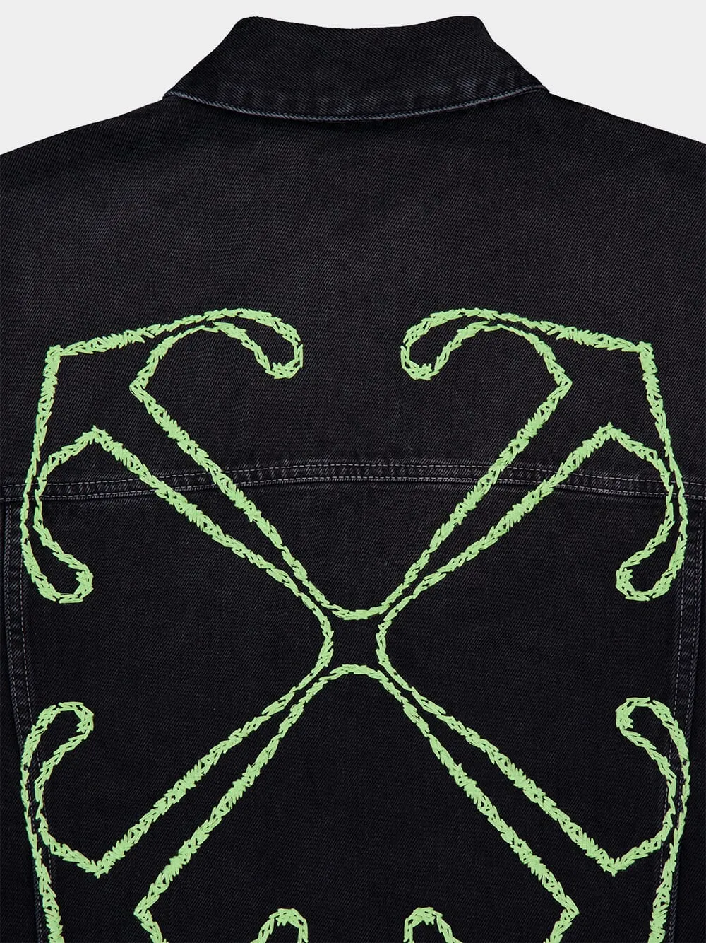Black Arrow Denim Jacket with Stitch Detailing sold by Fashion Clinic product image thumbnail 5