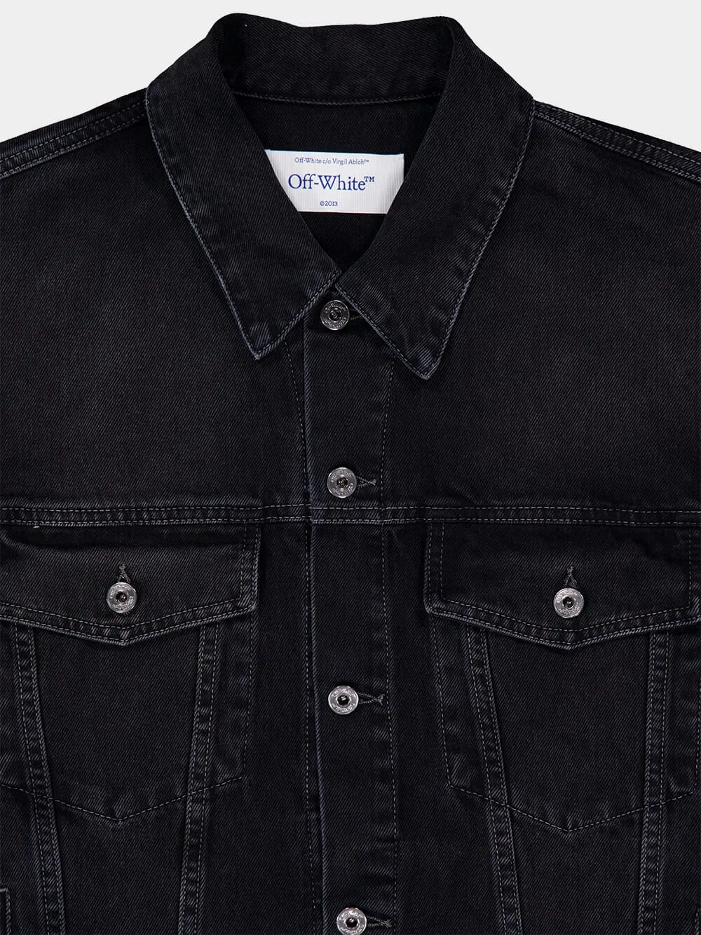 Black Arrow Denim Jacket with Stitch Detailing sold by Fashion Clinic product image thumbnail 3