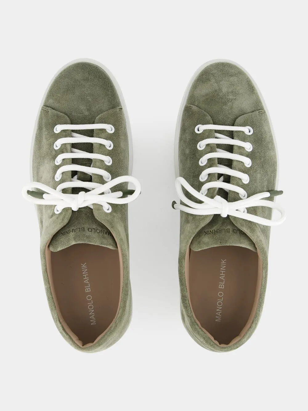 Semanado Khaki Suede Lace-Up Sneakers sold by Fashion Clinic product image thumbnail 4