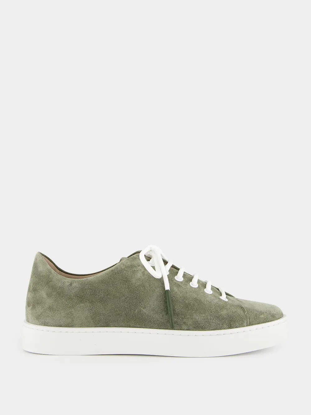 Semanado Khaki Suede Lace-Up Sneakers sold by Fashion Clinic
