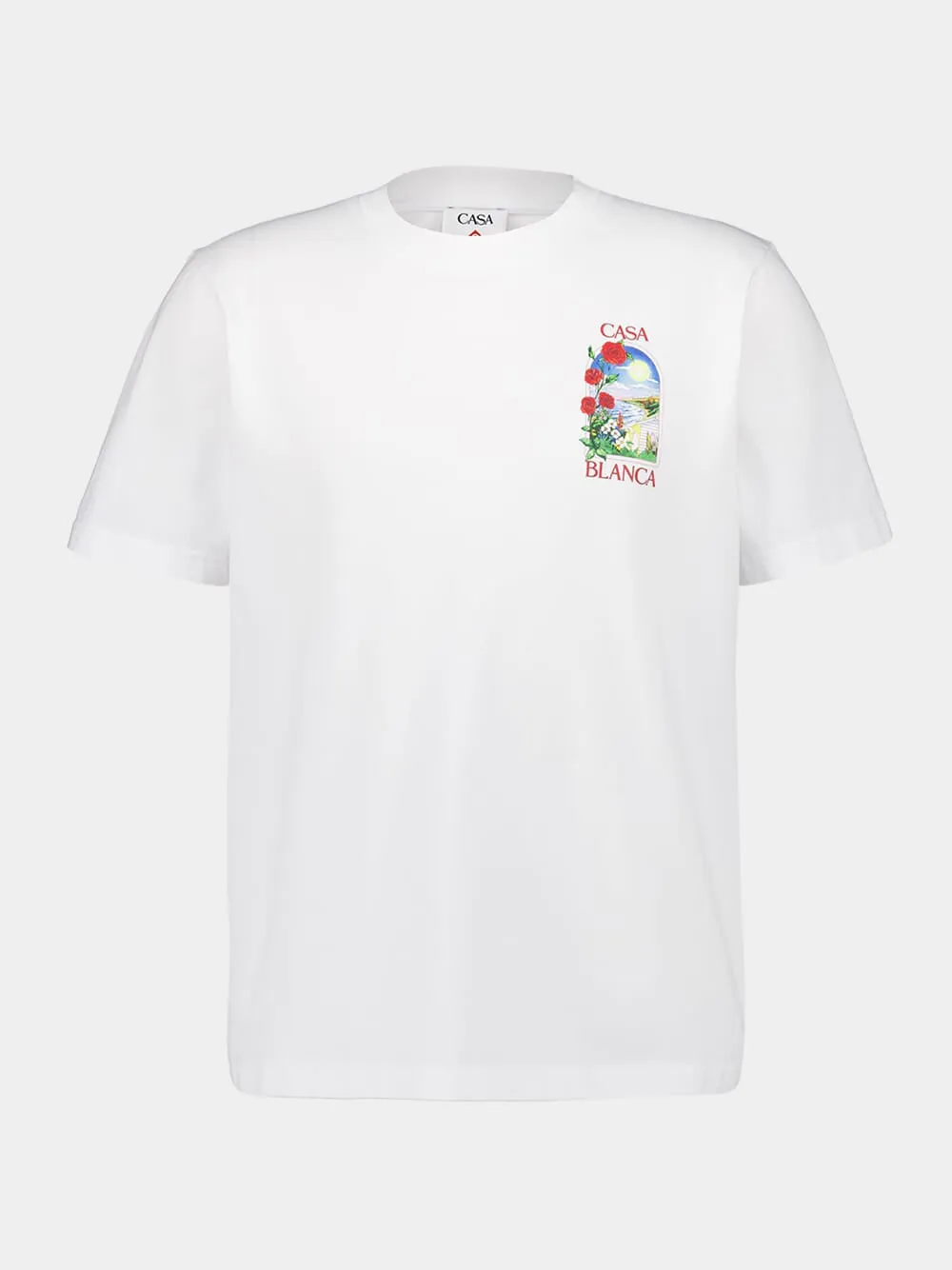 La Days Printed White Organic Cotton T-Shirt sold by Fashion Clinic