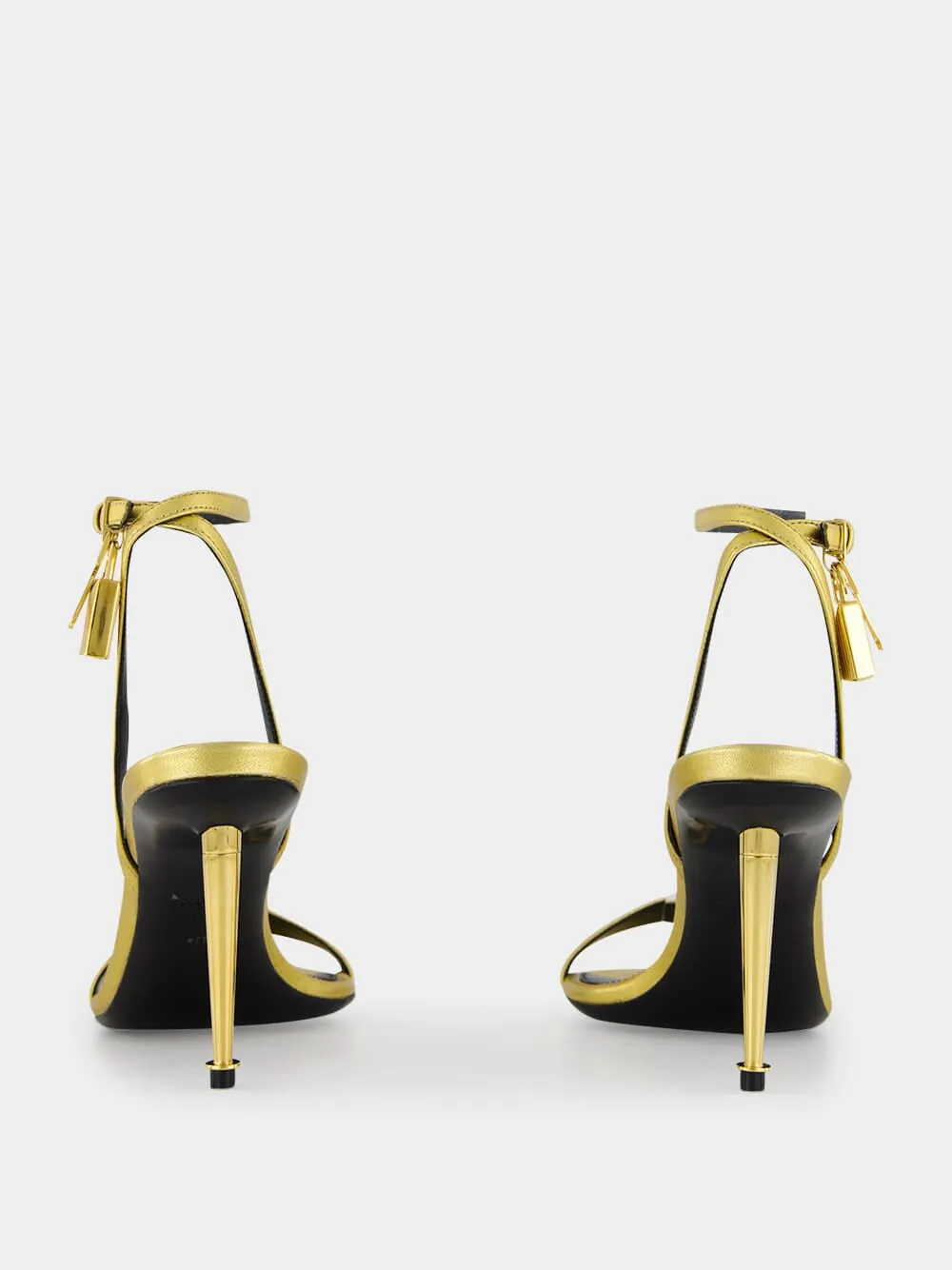 Gold Laminated Padlock Naked Sandal sold by Fashion Clinic product image thumbnail 5