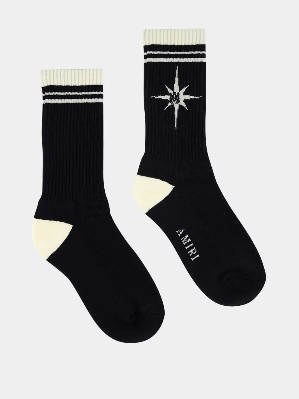 Black Starburst Cotton Socks sold by Fashion Clinic