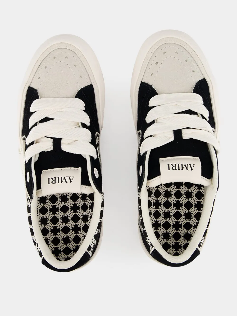 Black Sunset Skate Cotton Leather Low-Top Sneakers sold by Fashion Clinic product image thumbnail 4