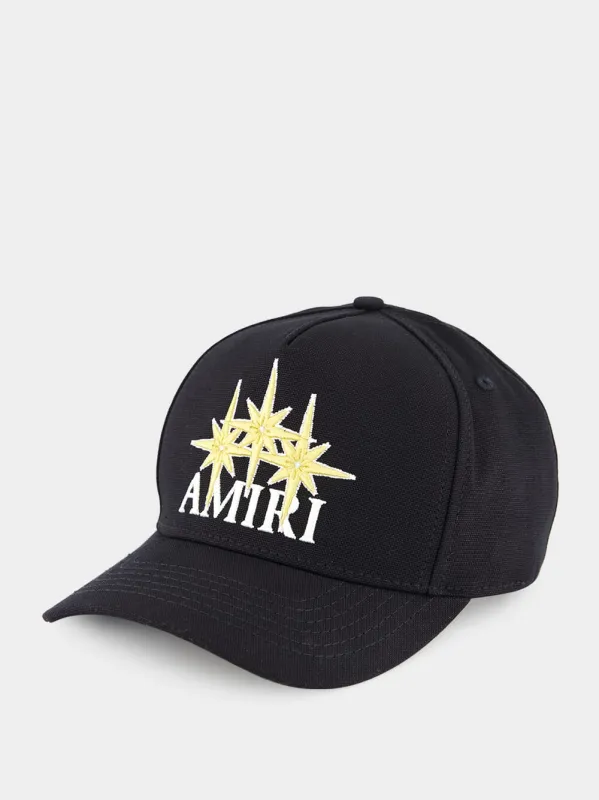 Black Starburst Cotton Canvas Cap sold by Fashion Clinic