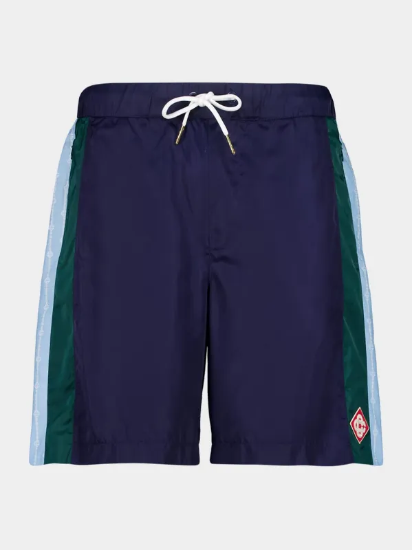 Track Shorts in Nylon with Pleated Design sold by Fashion Clinic