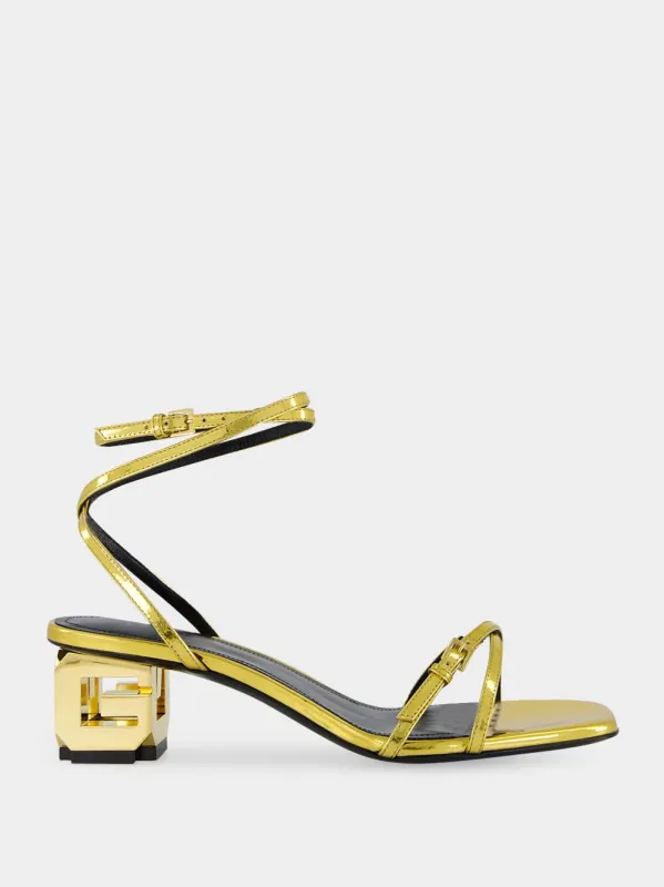 G Cube Strap Sandals in Gold sold by Fashion Clinic