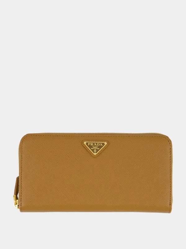 Caramel Saffiano Leather Large Wallet sold by Fashion Clinic