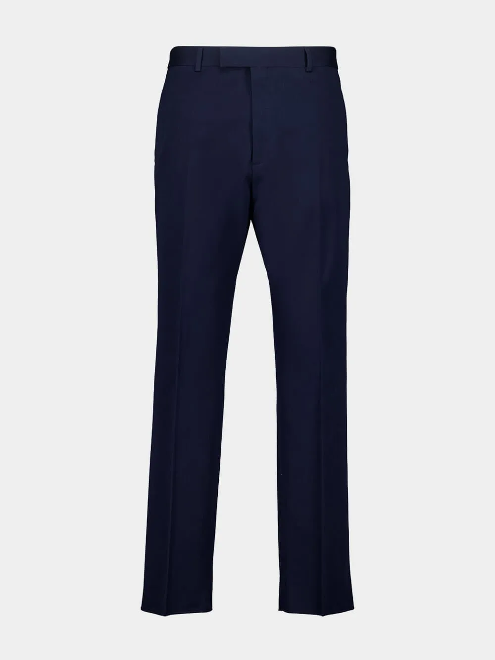 Blue Cotton Gabardine Pant with Web sold by Fashion Clinic