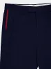 Blue Cotton Gabardine Pant with Web sold by Fashion Clinic