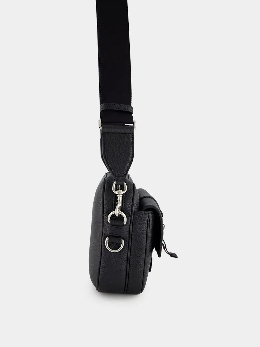 Black Small Crossbody Bag with Web sold by Fashion Clinic product image thumbnail 4