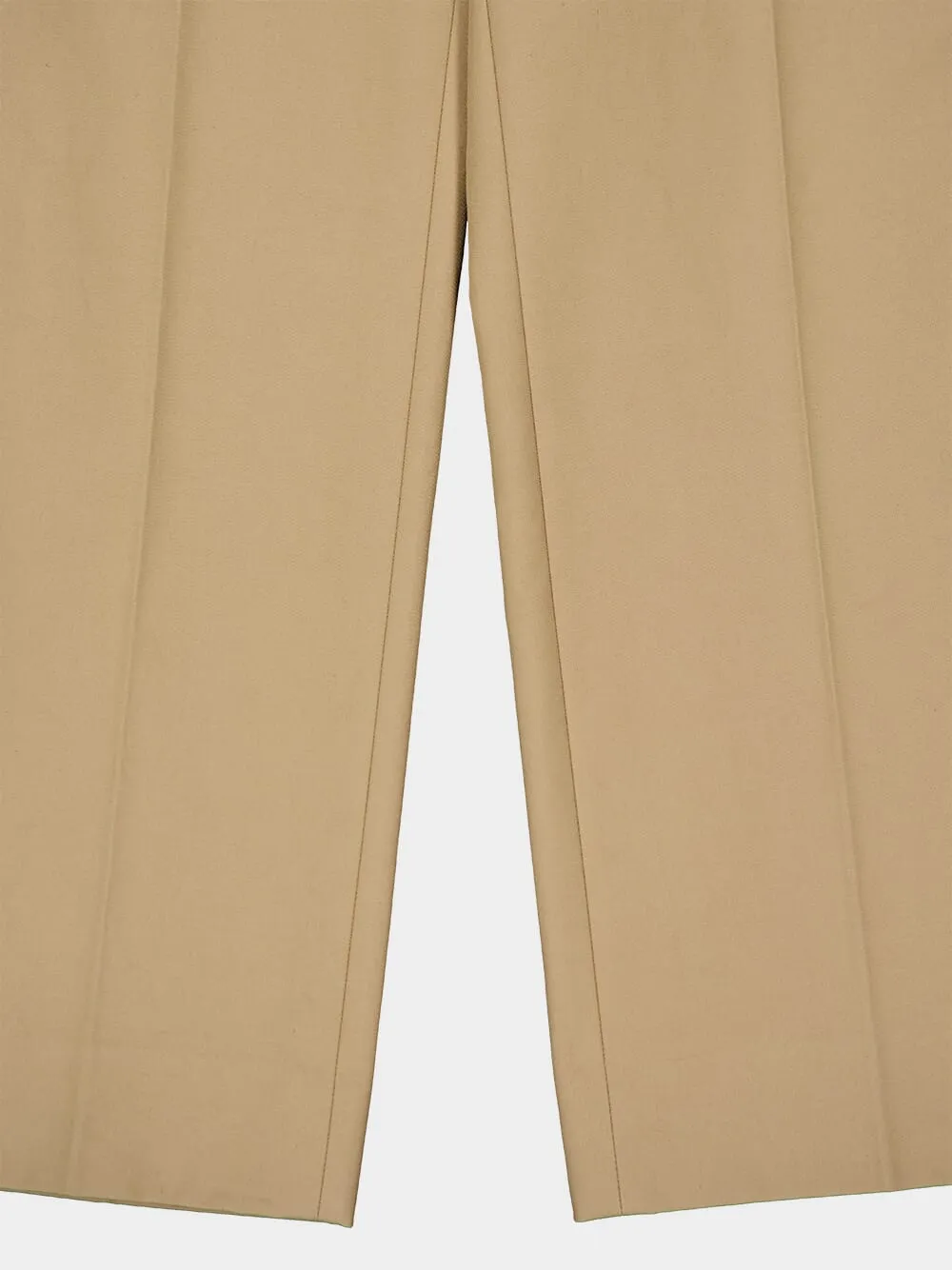Beige Cotton Drill Pants with Horsebit sold by Fashion Clinic product image thumbnail 4