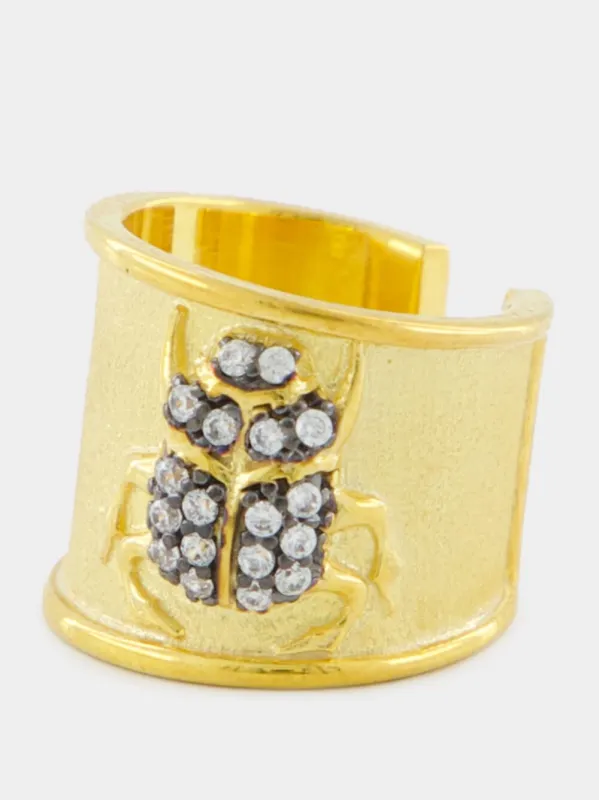 Gold Scarab Right Earcuff sold by Fashion Clinic