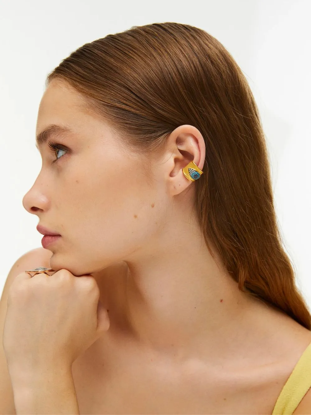 Gold Nazar Earcuff sold by Fashion Clinic product image thumbnail 2