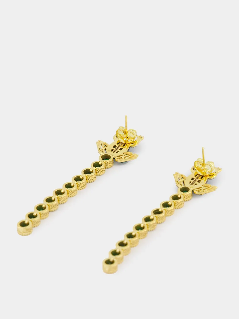 Green Frog Tennis Earrings sold by Fashion Clinic product image thumbnail 5