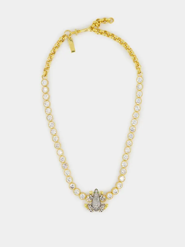 Gold Frog Tennis Necklace sold by Fashion Clinic