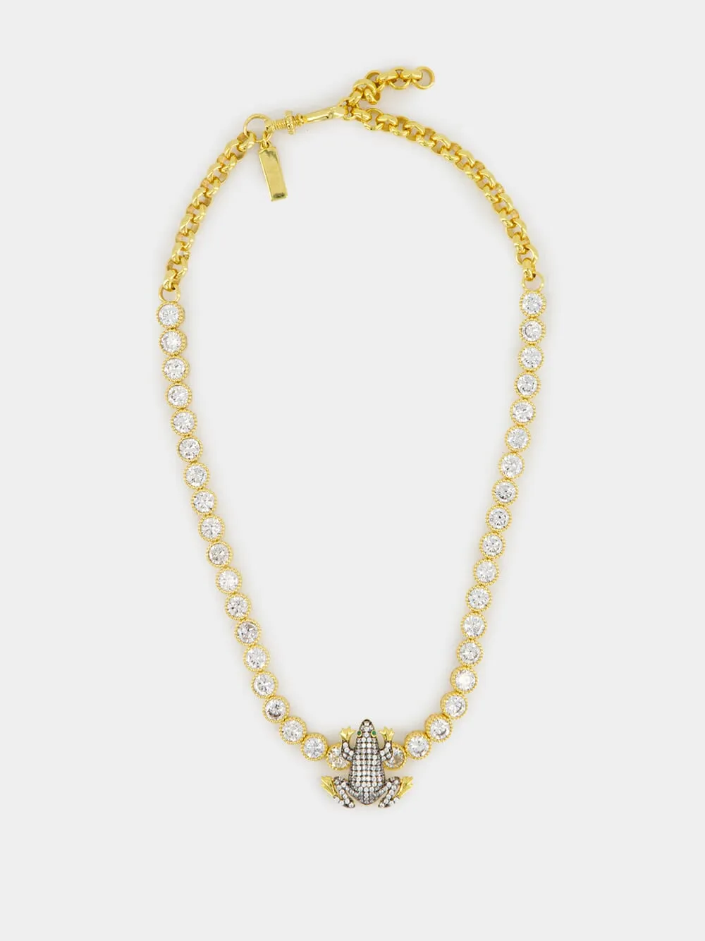 Gold Frog Tennis Necklace sold by Fashion Clinic