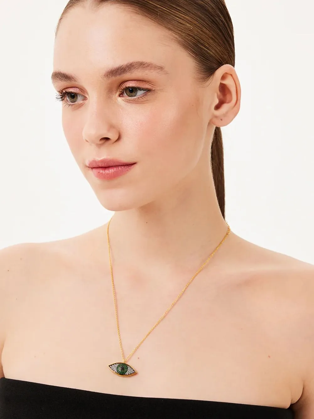 Green Nazar Mini Necklace sold by Fashion Clinic product image thumbnail 2